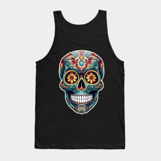 Turquoise Mexican Sugar Skull Tank Top